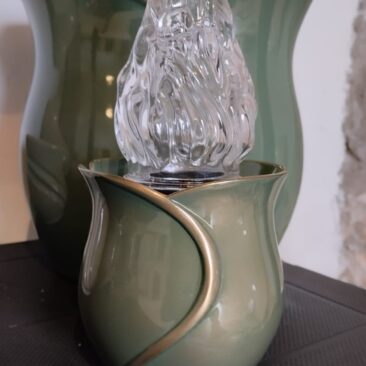 dettaglio luce votiva vaso verde